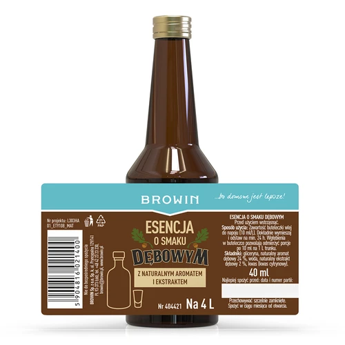 Tammiarominen esanssi luonnollisella aromilla ja uutteella - 40 ml, 4L:lle - 4