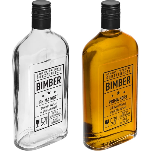 Taskumatti 0,5 L korkilla ja painatuksella Pontikka PRL - 4