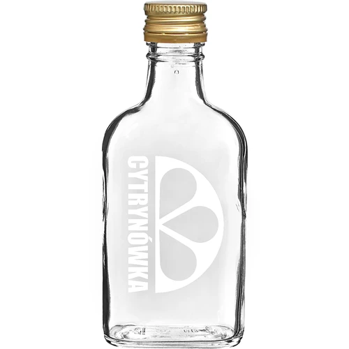 Taskumattimallinen 200 ml pullo kierrekorkilla ja painatuksella „Cytrynówka”, malli 2