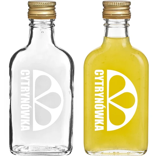 Taskumattimallinen 200 ml pullo kierrekorkilla ja painatuksella „Cytrynówka”, malli 2 - 2