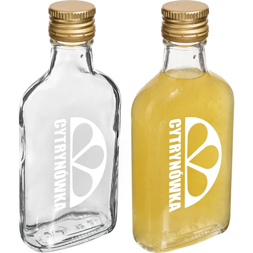 Taskumattimallinen 200 ml pullo kierrekorkilla ja painatuksella „Cytrynówka”, malli 2 - 3