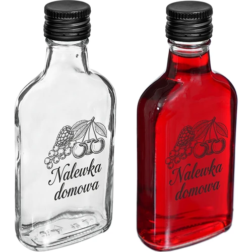 Taskumattipullo 200 ml kierrekorkilla, painatus ”Kotitekoinen likööri”, 1 kpl - 2