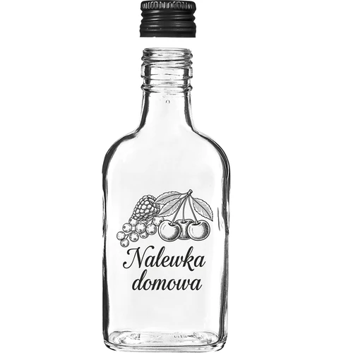 Taskumattipullo 200 ml kierrekorkilla, painatus ”Kotitekoinen likööri”, 1 kpl - 3