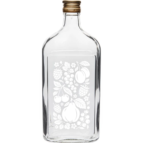 Taskumattipullo 500 ml kierrekorkilla ja ”Hedelmät”-painatuksella, malli 2  - 1 