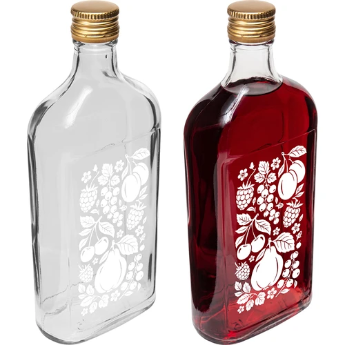 Taskumattipullo 500 ml kierrekorkilla ja ”Hedelmät”-painatuksella, malli 2 - 4