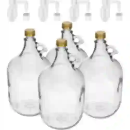 4 x Dama 5L korkilla ja käymisputkella ja sulkimella