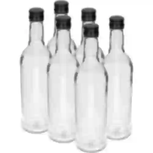 500 ml Hoikka Pullo, mustalla kierrekorkilla, vodkalle, 6 kpl