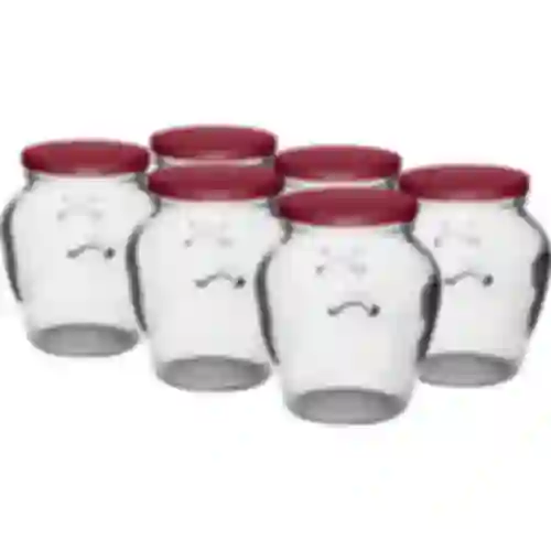 Amfora-purkki 580 ml (fi 82) viininpunaisella kannella 6 kpl