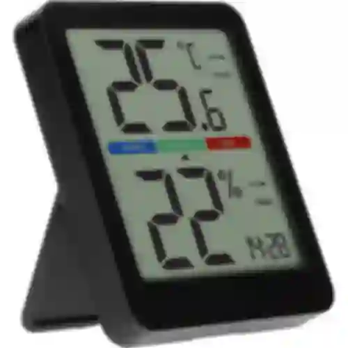 Elektroninen huonelämpömittari, musta
