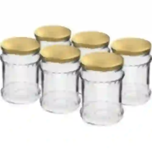 Fisz-karhennettu purkki 500ml - kultaisella kierrekannella fi 82/6, 6 kpl.