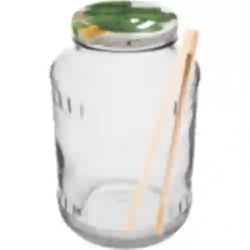 Lasipurkki 1,5 L, fi 82/6 värillisellä kannella + pihdit