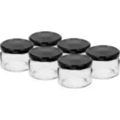 Matalalaatikko 200ml - mustalla kannella fi 82/6, 6 kpl.