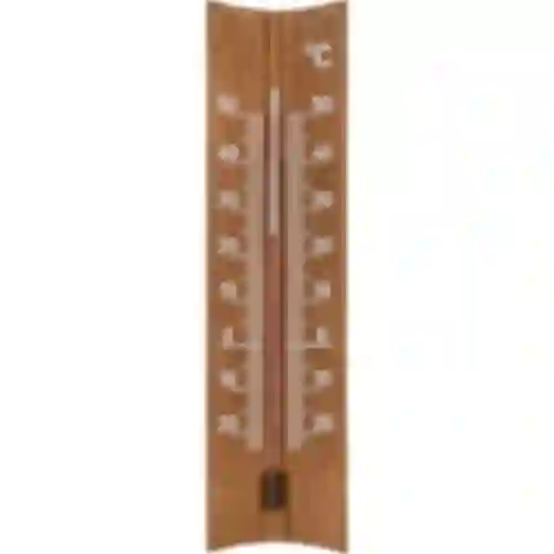 Puinen huonelämpömittari (-20 - +50°C), tummanruskea, 15cm