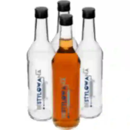 Pullo 0,5 L korkilla ja painatuksella Destylowana - 4 kpl