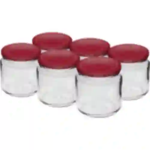Purkki 212 ml fi66/4 viininpunaisella kannella 6 kpl