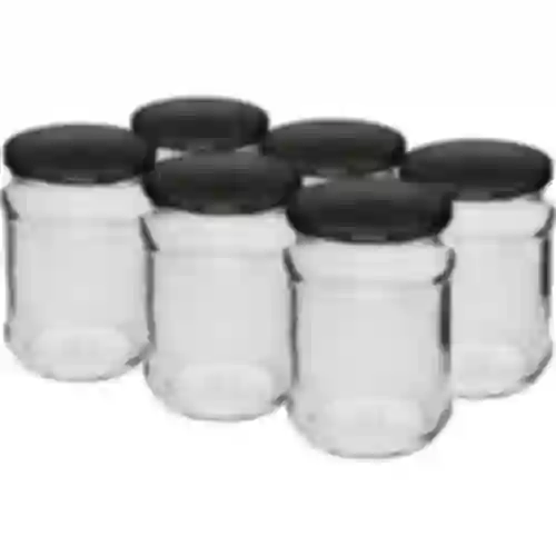Purkki 250 ml fi 66/4 musta kansi - 6 kpl