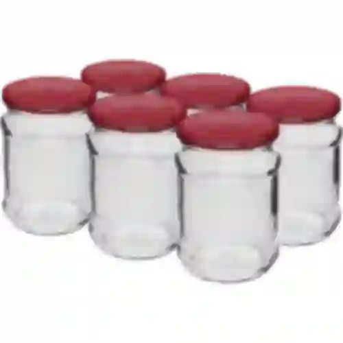Purkki 250 ml fi66/4 kierrekansi viininpunainen - 6 kpl