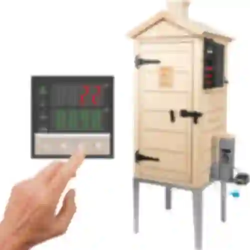 Sähkösavustin dragON PLYWOOD NATURE 100E sähköisellä lämmityselementillä ja ohjaimella