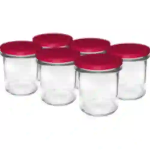 Suora purkki 350 ml (fi 82) viininpunaisella kannella 6 kpl