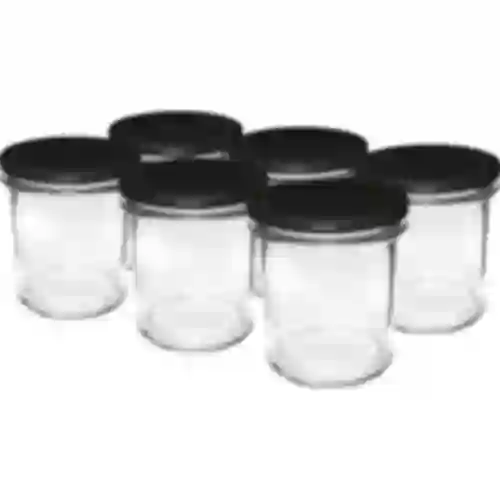 Suora purkki 350 ml mustalla kannella fi82 - 6 kpl