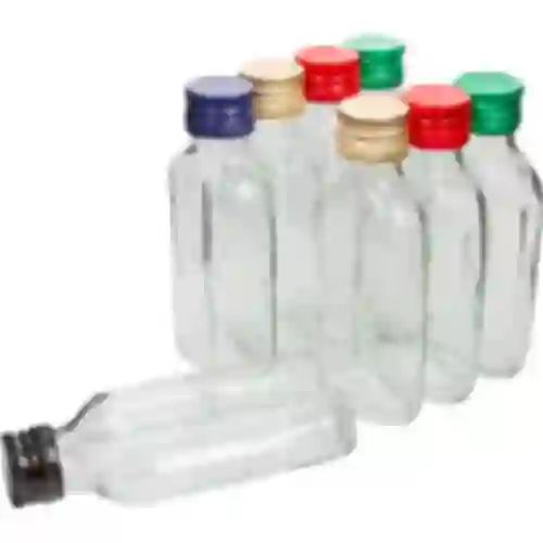 Taskumattipullo likööreille 100 ml + kierrekorkki 8 kpl
