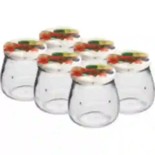 Twist-off-purkki 500 ml "Käänteinen Amfora" värillisellä kannella fi 82/6, 6 kpl