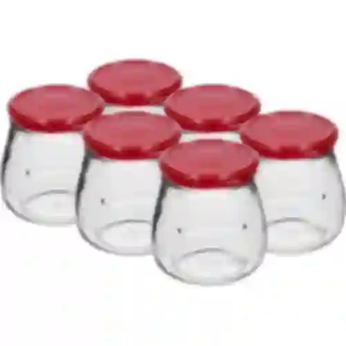 Twist-off-purkki 500ml "Käänteinen Amfora" viininpunaisella kannella fi 82/6, 6 kpl