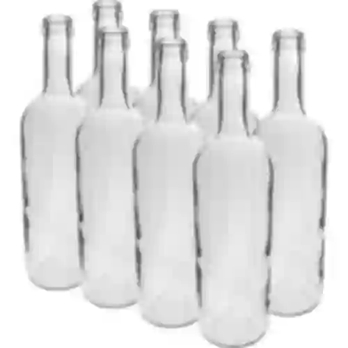Valkoinen viinipullo 0,75 L - pakkaus 8 kpl