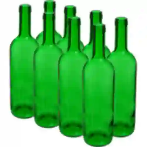 Viinipullo 0,75 L vihreä - pakkaus 8 kpl