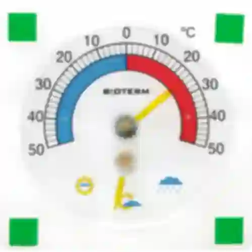 Yleismittari hygrometrillä, läpinäkyvä, itseliimautuva (-50°C - +50°C)