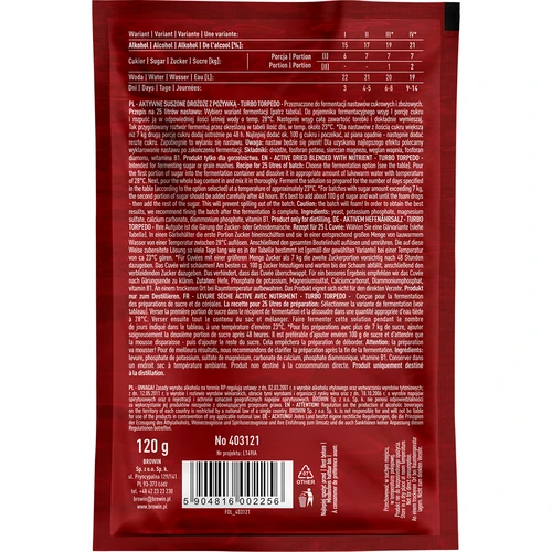 Tislaushiiva Turbo Torpedo 72h 21% - 120 g - 2