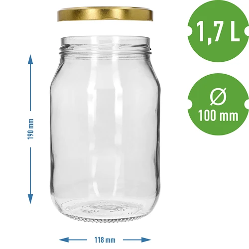 TO-purkki 1,7 l, kultainen kierrekansi fi 100/6, 1 kpl - 4
