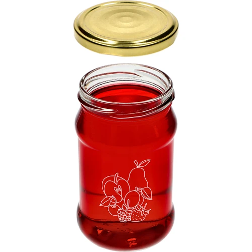 TO-purkki 300 ml painatuksella - hedelmäsekoitus ja kansi fi66/4 - 3 kpl - 5