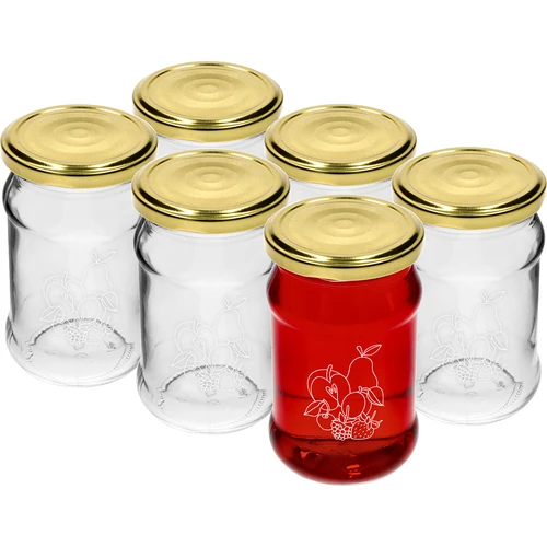 TO-purkki 300ml painatuksella - hedelmäsekoitus ja kansi fi66/4 - 6 kpl  - 1 