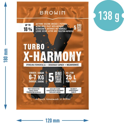 Turbo X-Harmony 18% hiiva, 25 L, 138 g - 6
