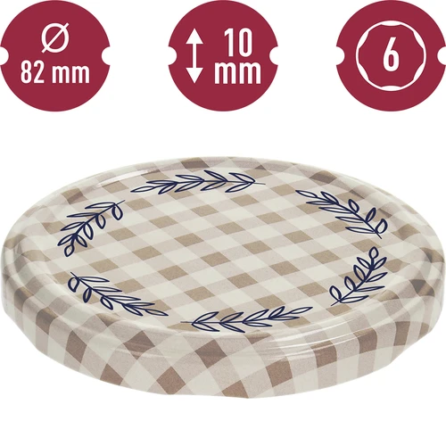 Twist-off-kansi fi82/6, beige ruutukuvio, 10 kpl - 2