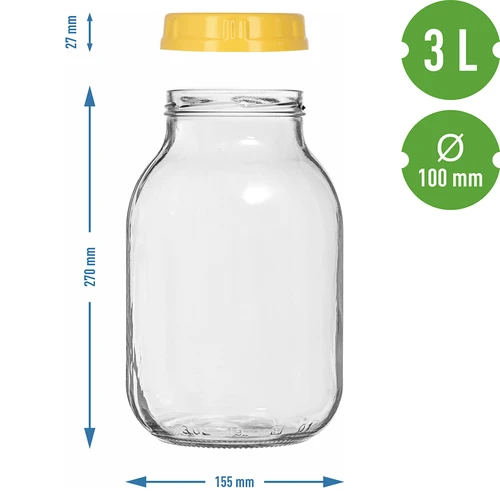 Twist-off-purkki 3 L ja muovikansi fi 100, kahvalla - 7