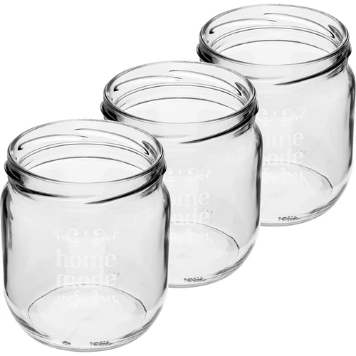Twist-off-purkki 425ml painatuksella 'Home Made' ja kannella, 3 kpl - 3