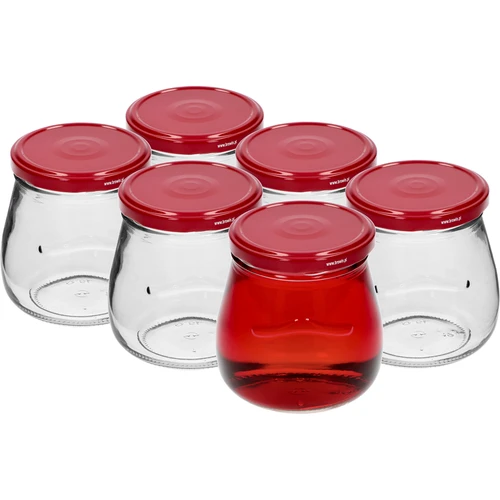 Twist-off-purkki 500ml "Käänteinen Amfora" viininpunaisella kannella fi 82/6, 6 kpl - 2