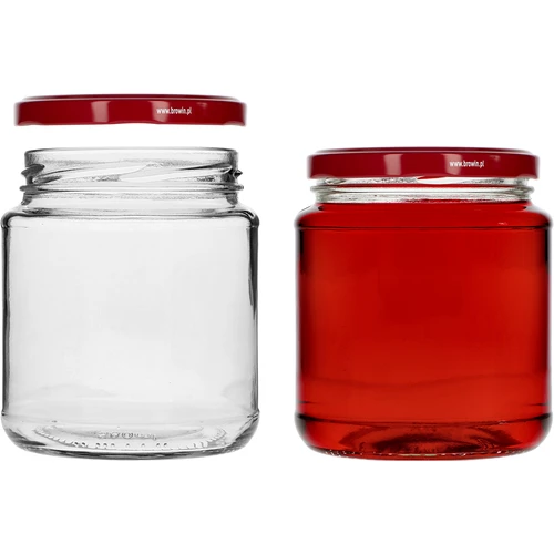 Twist-off purkki, paksu 580ml viininpunaisella kannella fi82/6, 6 kpl. - 3