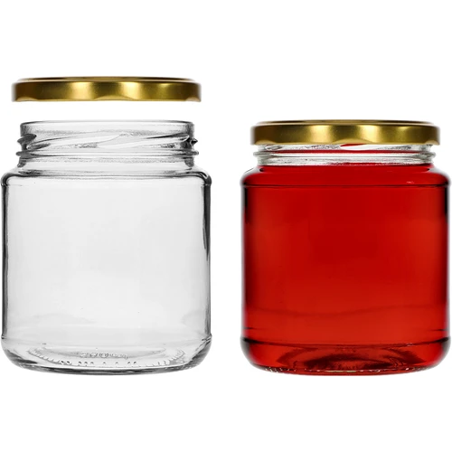 Twist-off purkki, paksukainen 580ml kultaisella kannella fi82/6, 6 kpl. - 3
