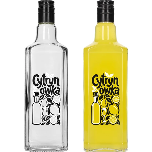 Tynktura-pullo 500 ml, ”Cytrynówka”-painatuksella ja kierrekorkilla - 3