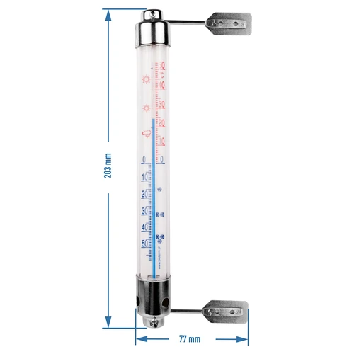 Ulkotermometri metallikehyksellä (-50°C - +50°C) 20cm - 2