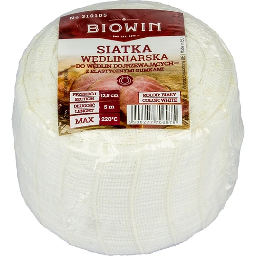 Valkoinen lihaverkko, mitat 12,5 cm x 5 m, lämmönkestävyys jopa 220°C - 3