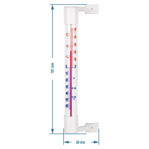 Valkoinen ulkotermometri (-50°C - +50°C) 18cm - 3