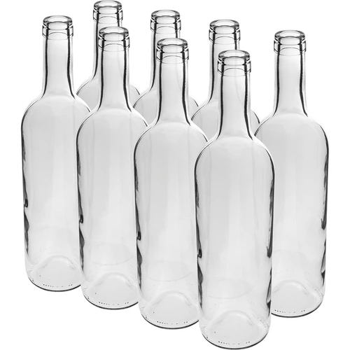 Valkoinen viinipullo 0,75 L - pakkaus 8 kpl  - 1 