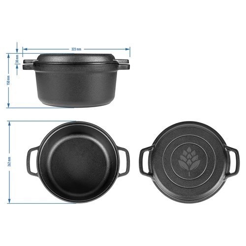 Valurautakattila pannulla, 5 L + 1 L - 9