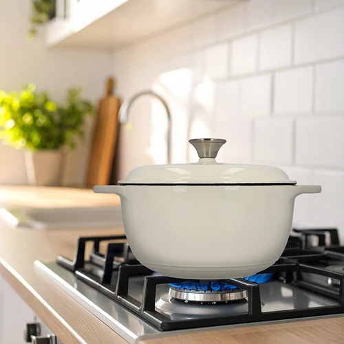 Valurautapata, emaloitu – ecru, 4 l - 9