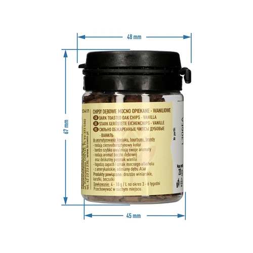 Vaniljaiset tammilastut, voimakkaasti paahdetut, 20g - 8