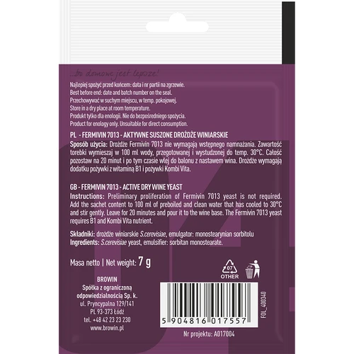 Viinihiiva Fermivin 7013, 7 g - 2